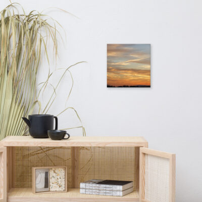 Canvas print of a sunset over a silhouetted landscape, part of a West Kerry collection.