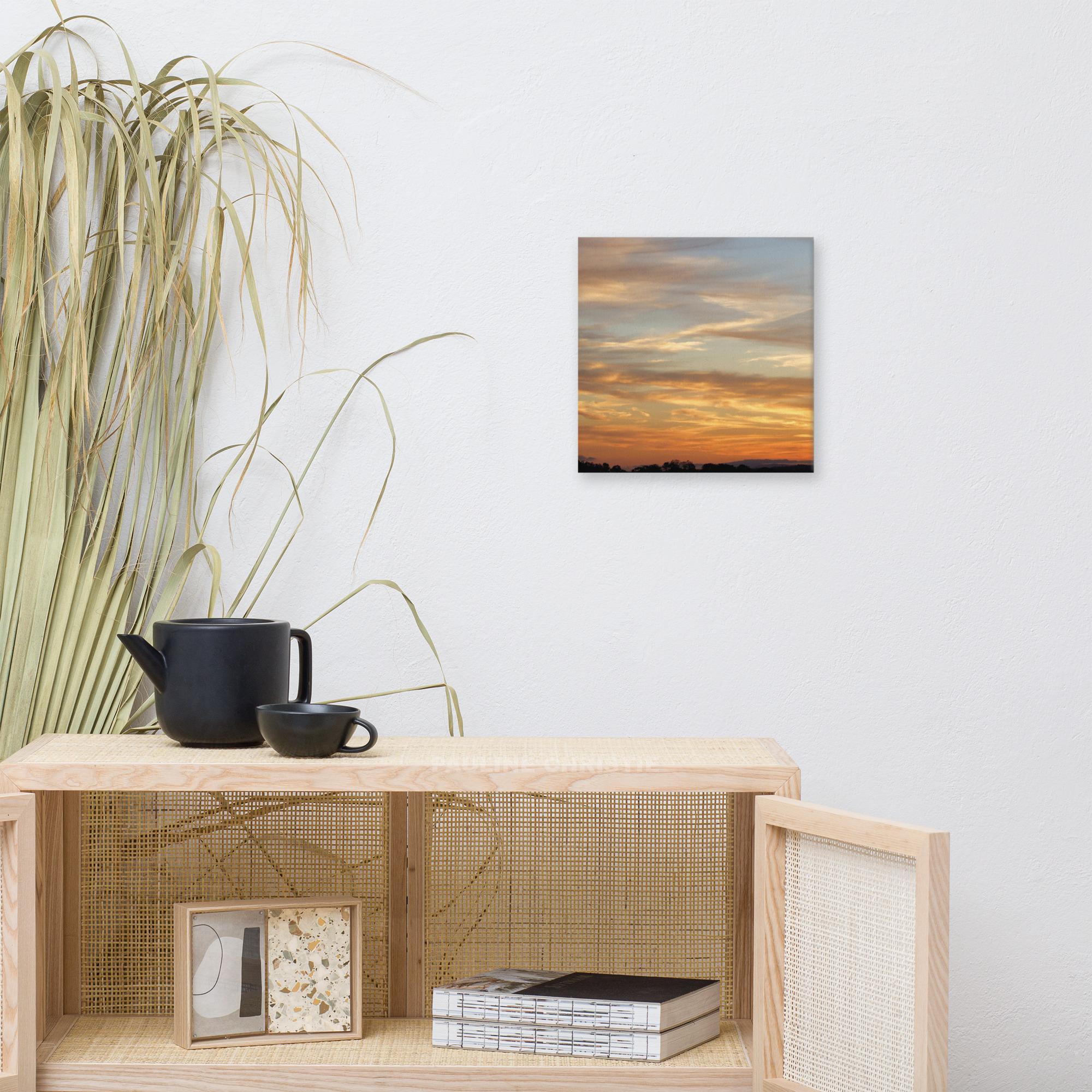 Canvas print of a sunset over a silhouetted landscape, part of a West Kerry collection.