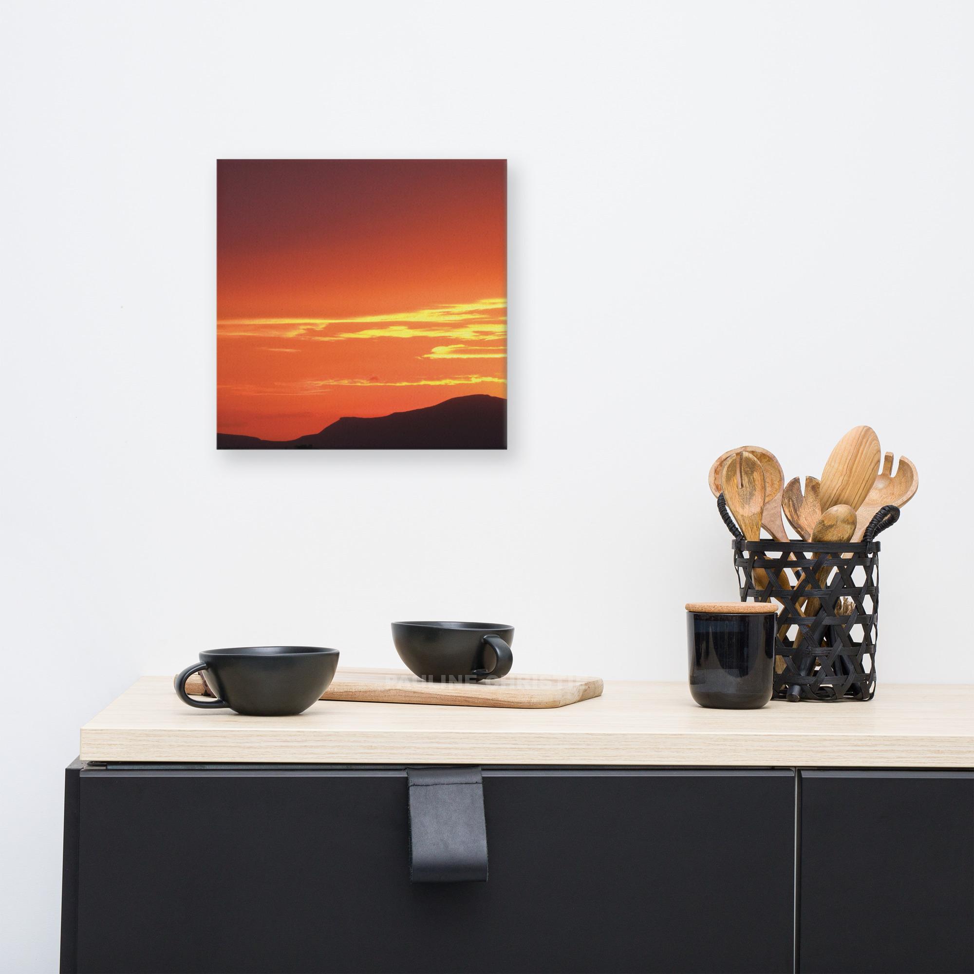 Canvas print of a red sky over the Dingle Peninsula