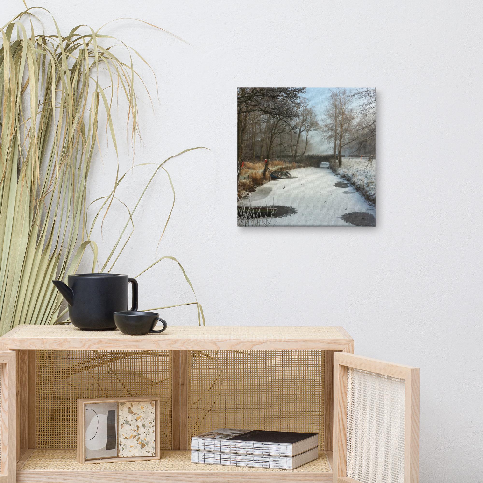 Frozen river in Killarney National Park, winter landscape in Ireland