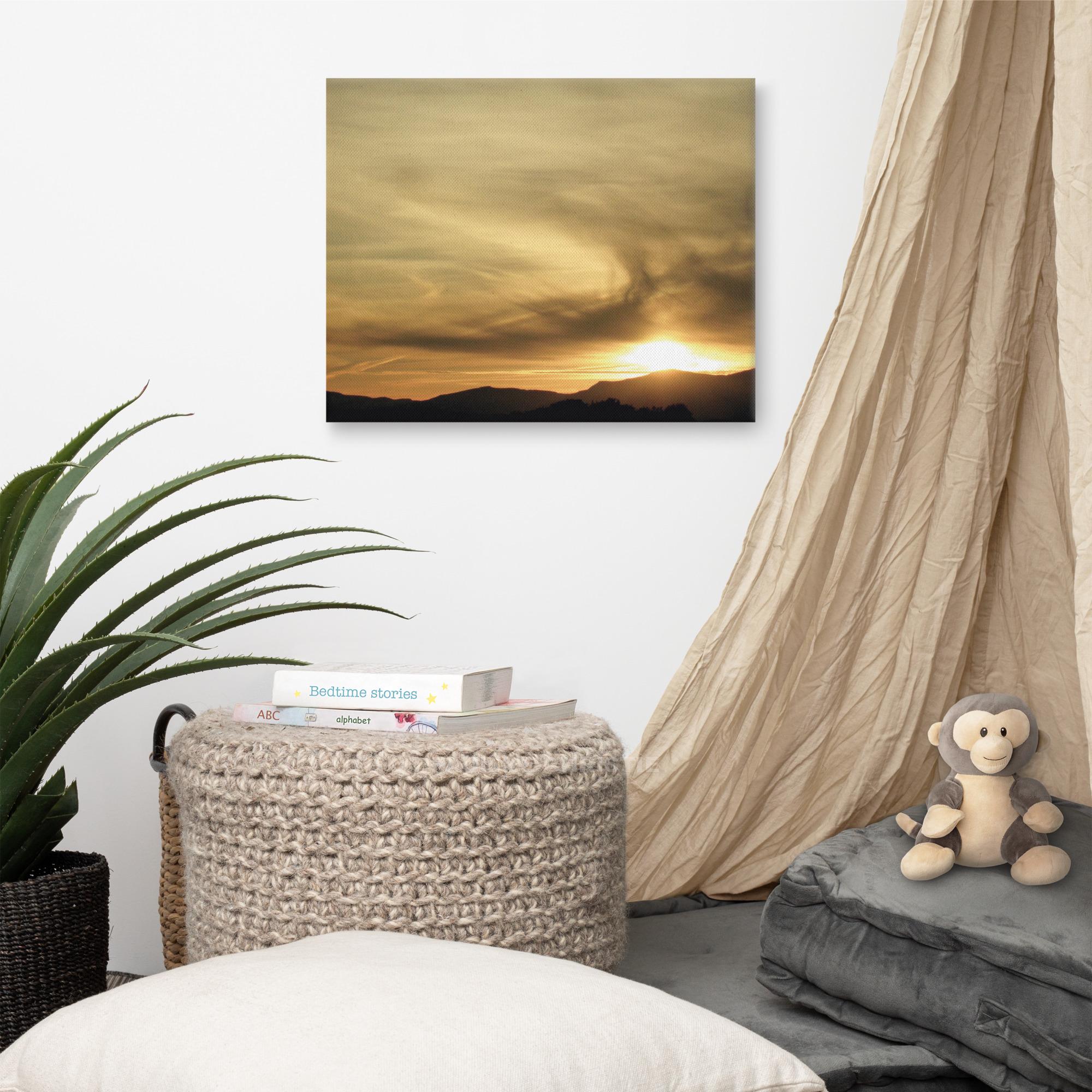 Sunset over mountains, part of the Dingle Peninsula landscape.