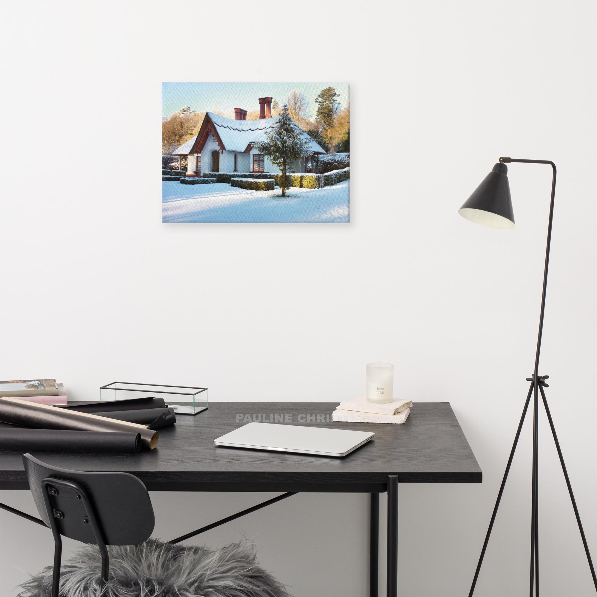 Snow-covered cottage in Killarney National Park, Kerry, Ireland.