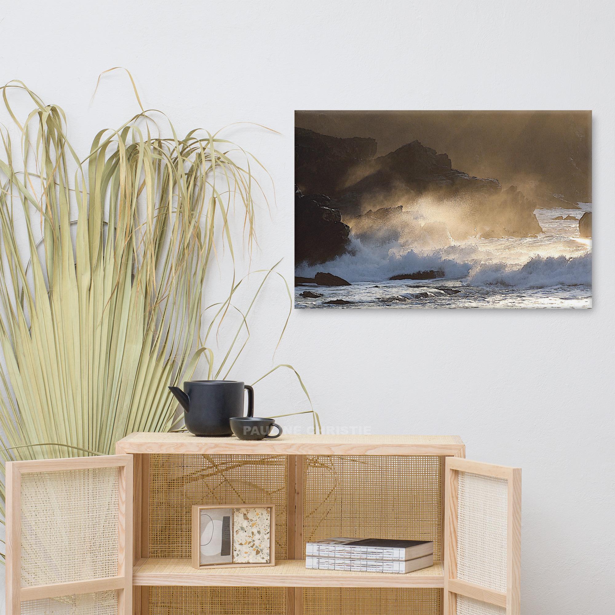 Dramatic waves crashing against the cliffs at Clogher, Slea Head, County Kerry